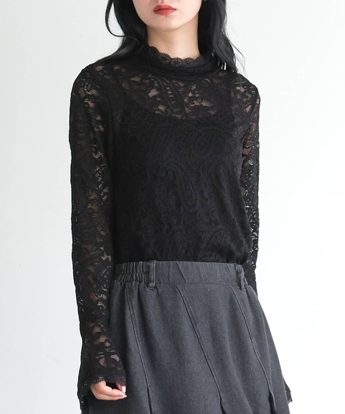 somari imagination（ソマリ イマジネーション）の「『袖フレアレースカットソー』（Tシャツ/カットソー・レディース・ブラック/オフホワイト・1/2）」の8枚目の写真