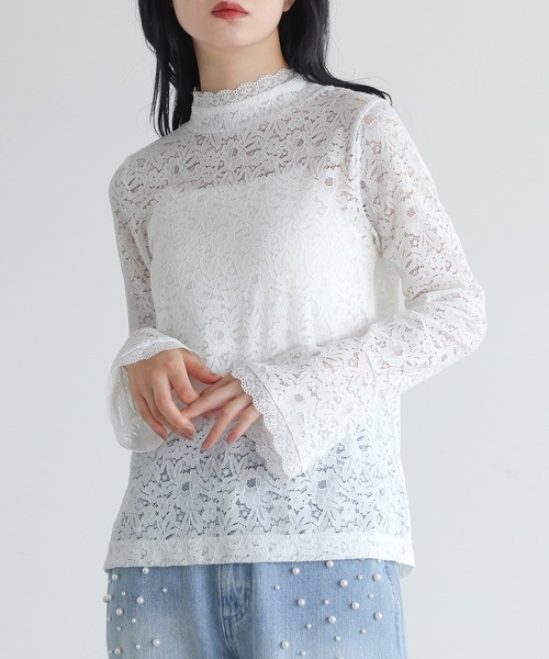 somari imagination（ソマリ イマジネーション）の「『袖フレアレースカットソー』（Tシャツ/カットソー・レディース・ブラック/オフホワイト・1/2）」の15枚目の写真