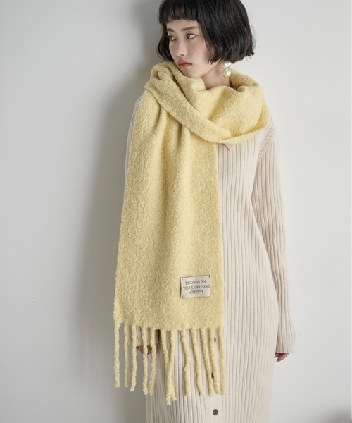 セール】ウール混ブークレフリンジマフラー（マフラー）｜THE YOn