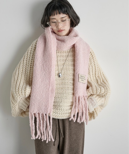 セール】ウール混ブークレフリンジマフラー（マフラー）｜THE YOn