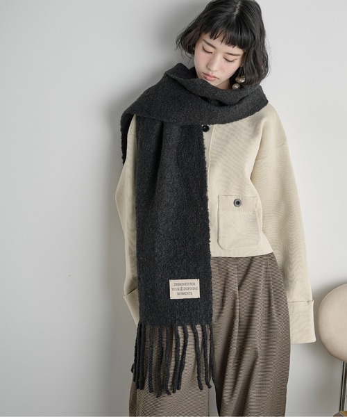 セール】ウール混ブークレフリンジマフラー（マフラー）｜THE YOn