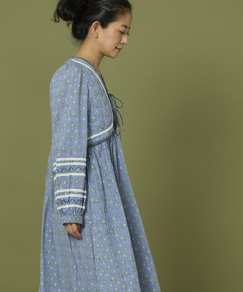 Freada（フリーダ）の「Freada/フリーダ 胸キルト リボン バストカット ワンピース（ワンピース・レディース・ブルー/パープル・ONE SIZE）」の9枚目の写真