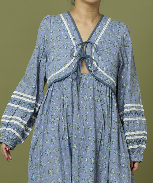 Freada（フリーダ）の「Freada/フリーダ 胸キルト リボン バストカット ワンピース（ワンピース・レディース・ブルー/パープル・ONE SIZE）」の13枚目の写真