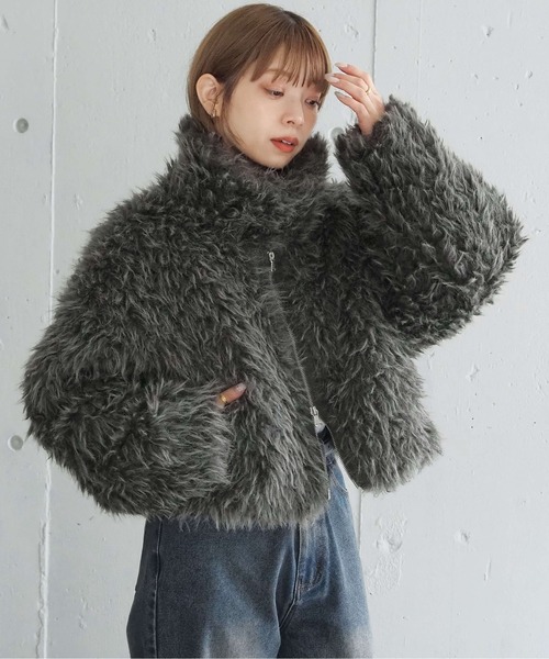 セール】ミックスファーブルゾン（ブルゾン）｜tiptop（ティップトップ