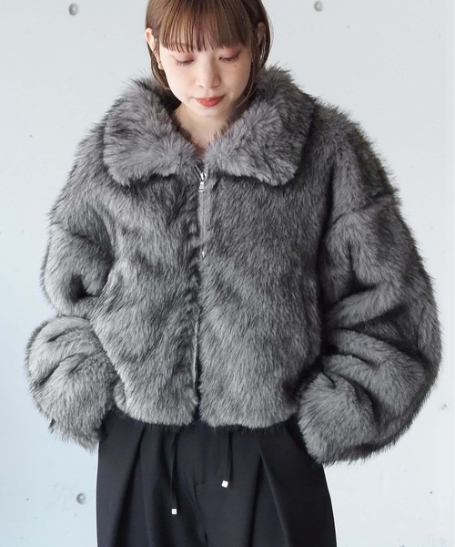 セール】ミックスファーブルゾン（ブルゾン）｜tiptop（ティップトップ