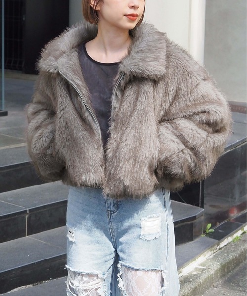 tiptop（ティップトップ）の「ミックスファーブルゾン（ブルゾン