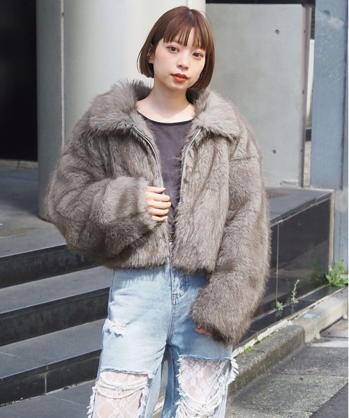 tiptop（ティップトップ）の「ミックスファーブルゾン（ブルゾン