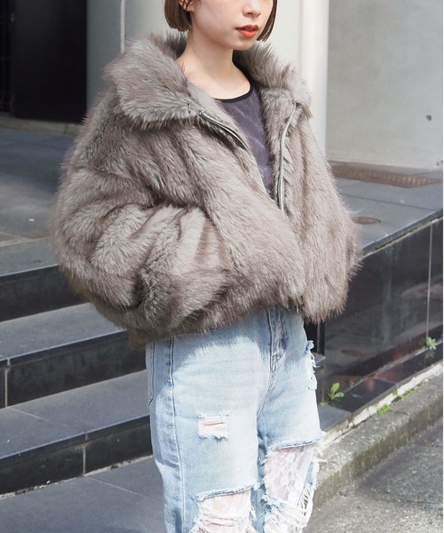 tiptop（ティップトップ）の「ミックスファーブルゾン（ブルゾン