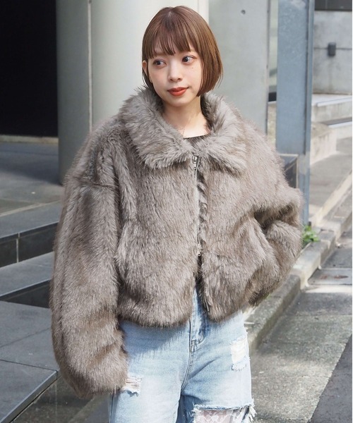 tiptop（ティップトップ）の「ミックスファーブルゾン（ブルゾン