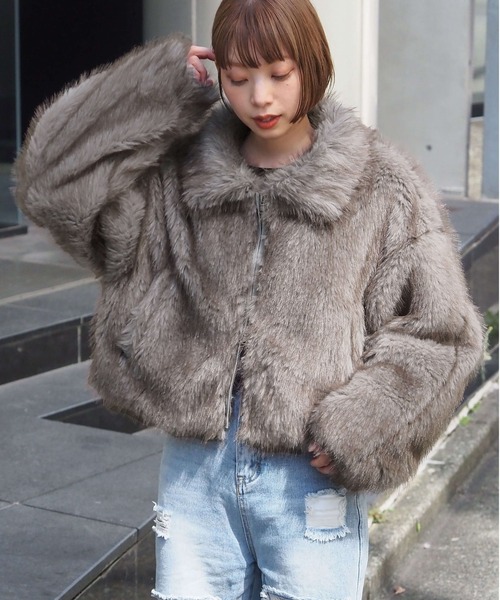 tiptop（ティップトップ）の「ミックスファーブルゾン（ブルゾン