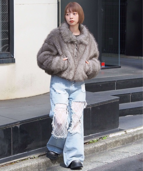 tiptop（ティップトップ）の「ミックスファーブルゾン（ブルゾン