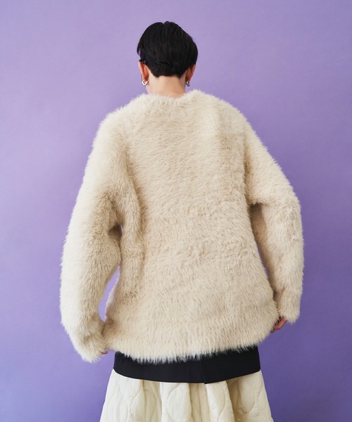 V NECK SHAGGY KNIT TOP（ニット/セーター）｜OMMO（オーエムエムオー