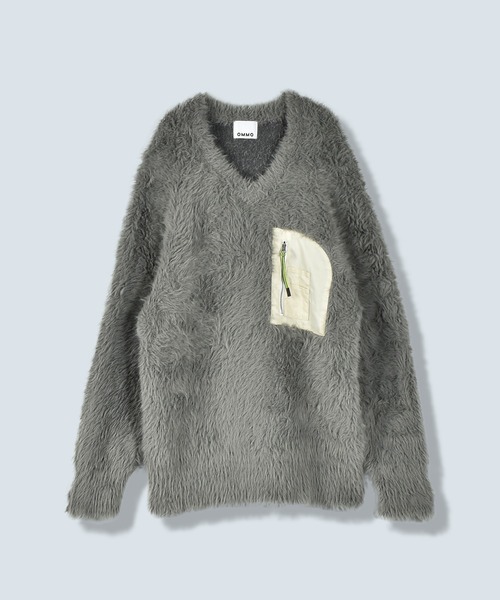 OMMOニット V NECK SHAGGY KNIT TOP（ニット/セーター）｜OMMO（オーエムエムオー