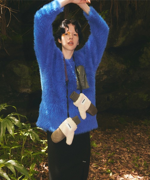 V NECK SHAGGY KNIT TOP（ニット/セーター）｜OMMO（オーエムエムオー