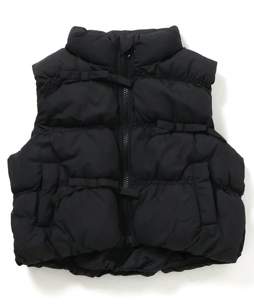 BREEZE(ブリーズ)の「【ジュニア対応】シャーリングリボン中綿ベスト(ダウンベスト・キッズ・オフホワイト/ブラック/ミント/ラベンダー・110/120/130/80/140/90/100)」の5枚目の写真