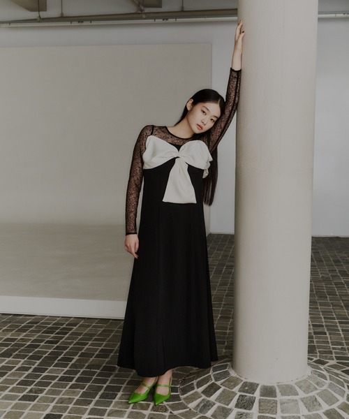 ANDRESD(アンドレスド)の「ビックリボンドレス / big ribbon dress(ドレス・レディース・ブラウン/ブルー/ベージュ/ブラック・L/M/S)」の8枚目の写真