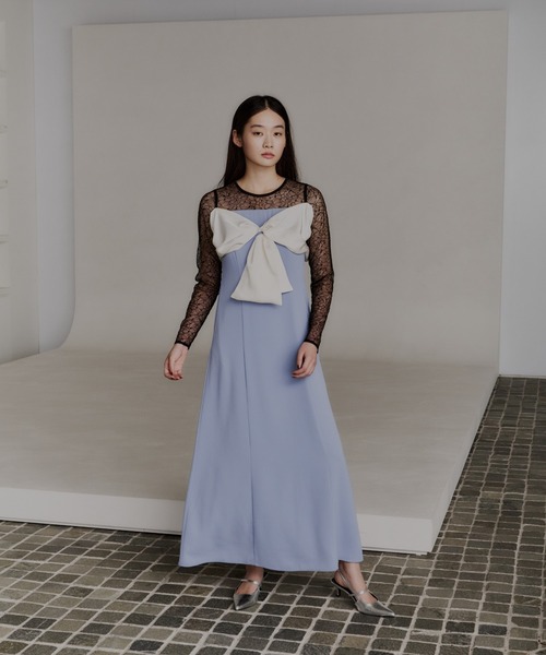 ANDRESD(アンドレスド)の「ビックリボンドレス / big ribbon dress(ドレス・レディース・ブラウン/ブルー/ベージュ/ブラック・L/M/S)」の14枚目の写真