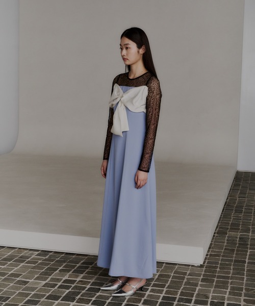ANDRESD(アンドレスド)の「ビックリボンドレス / big ribbon dress(ドレス・レディース・ブラウン/ブルー/ベージュ/ブラック・L/M/S)」の17枚目の写真