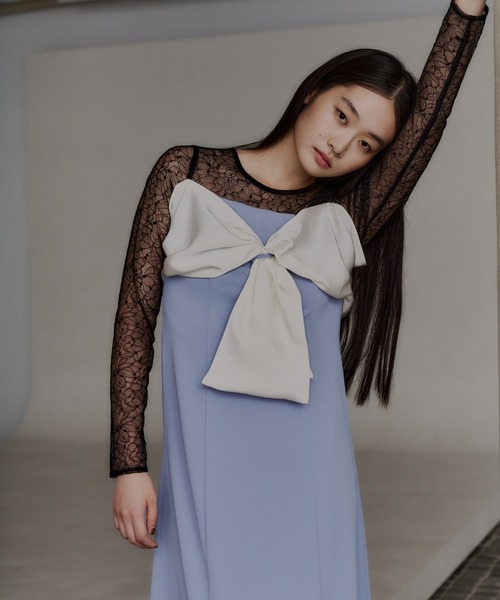 ANDRESD(アンドレスド)の「ビックリボンドレス / big ribbon dress(ドレス・レディース・ブラウン/ブルー/ベージュ/ブラック・L/M/S)」の13枚目の写真