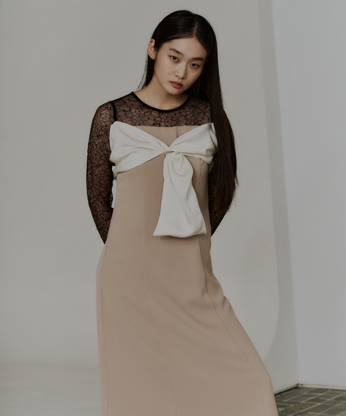 ANDRESD(アンドレスド)の「ビックリボンドレス / big ribbon dress(ドレス・レディース・ブラウン/ブルー/ベージュ/ブラック・L/M/S)」の20枚目の写真