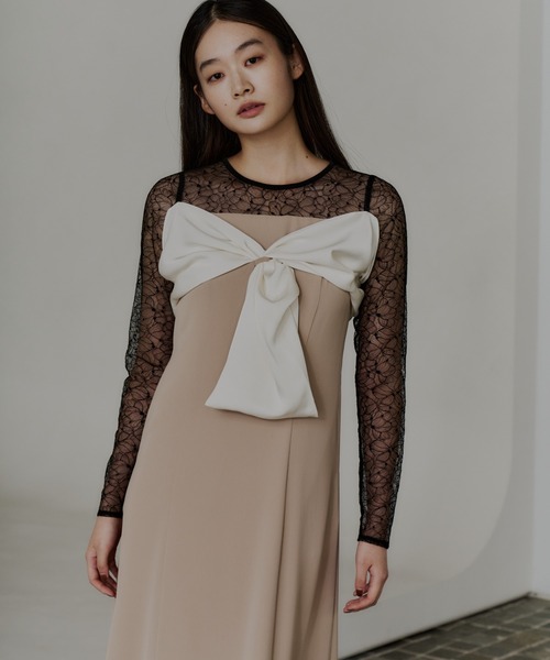 ANDRESD(アンドレスド)の「ビックリボンドレス / big ribbon dress(ドレス・レディース・ブラウン/ブルー/ベージュ/ブラック・L/M/S)」の22枚目の写真
