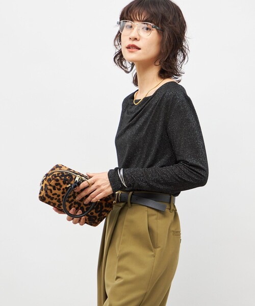 NOLLEY’S Sophi(ノーリーズソフィ)の「ウォッシャブルカシミヤシルクシアーラメドレープロンT(Tシャツ/カットソー・レディース・オフホワイト/ブラック/グレイッシュベージュ・38)」の20枚目の写真