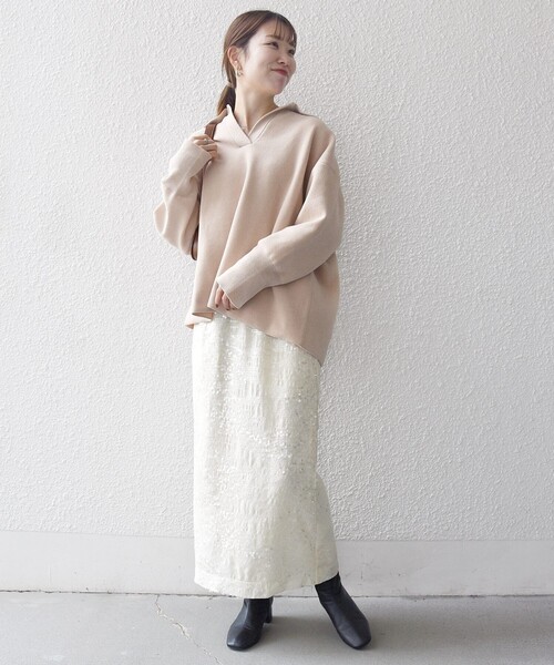 シップス エニィ（SHIPS any）/SHIPS any: スパンコール ジャカード Iライン イージー スカート セール】SHIPS any: スパンコール ジャカード Iライン イージー