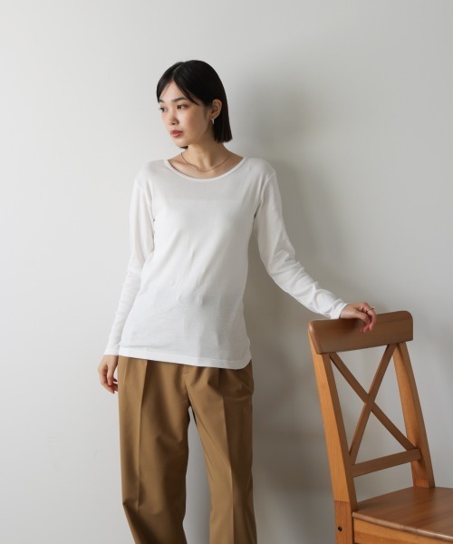 Bou Jeloud(ブージュルード)の「HIGH-HEATクルーネックインナー(Tシャツ/カットソー・レディース・ブラック/オフホワイト・FREE)」の5枚目の写真