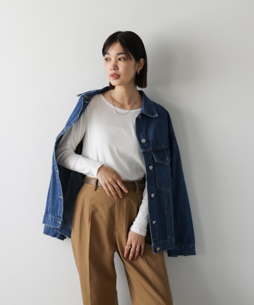 Bou Jeloud(ブージュルード)の「HIGH-HEATクルーネックインナー(Tシャツ/カットソー・レディース・ブラック/オフホワイト・FREE)」の6枚目の写真