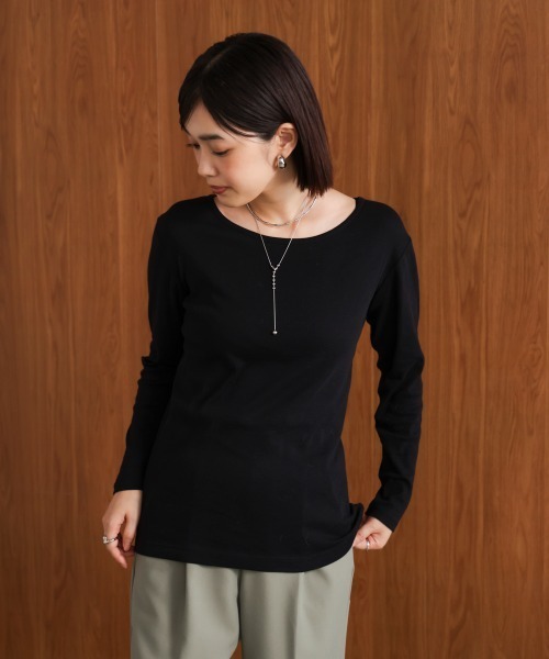 Bou Jeloud(ブージュルード)の「HIGH-HEATクルーネックインナー(Tシャツ/カットソー・レディース・ブラック/オフホワイト・FREE)」の13枚目の写真