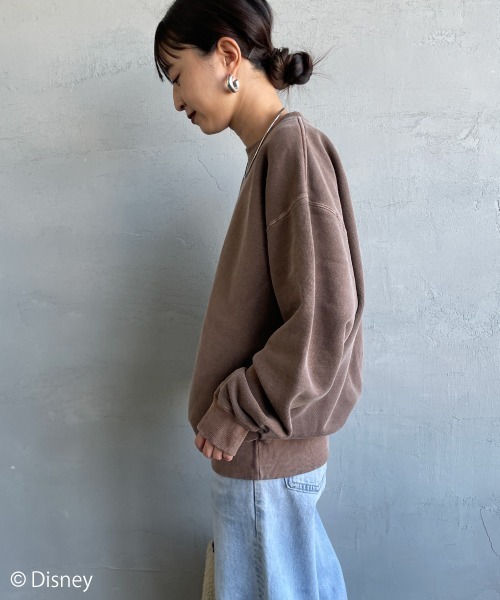 GOOD ROCK SPEED（グッドロックスピード）の「[GOOD ROCK SPEED/グッドロックスピード] 別注 MICKEY MOUSE / フロッキープリントスウェット / ディズニー（スウェット・レディース・ブラウン・M/XL/L）」の7枚目の写真