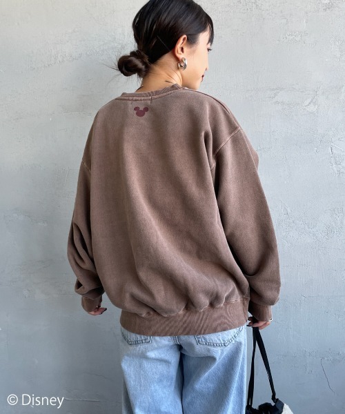 GOOD ROCK SPEED（グッドロックスピード）の「[GOOD ROCK SPEED/グッドロックスピード] 別注 MICKEY MOUSE / フロッキープリントスウェット / ディズニー（スウェット・レディース・ブラウン・M/XL/L）」の8枚目の写真