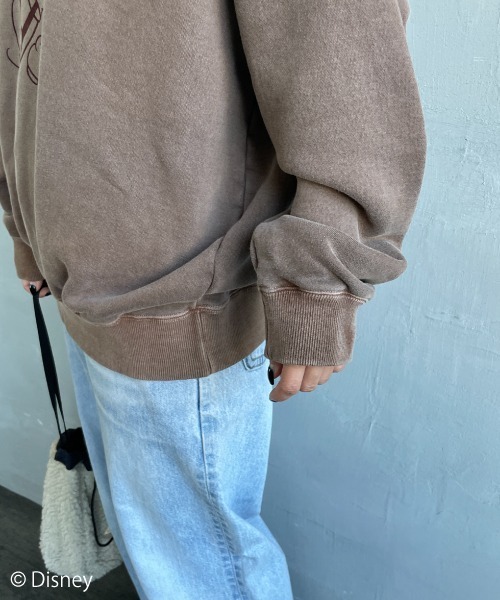 GOOD ROCK SPEED（グッドロックスピード）の「[GOOD ROCK SPEED/グッドロックスピード] 別注 MICKEY MOUSE / フロッキープリントスウェット / ディズニー（スウェット・レディース・ブラウン・M/XL/L）」の14枚目の写真