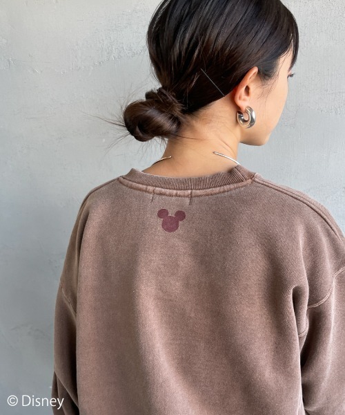 GOOD ROCK SPEED（グッドロックスピード）の「[GOOD ROCK SPEED/グッドロックスピード] 別注 MICKEY MOUSE / フロッキープリントスウェット / ディズニー（スウェット・レディース・ブラウン・M/XL/L）」の13枚目の写真