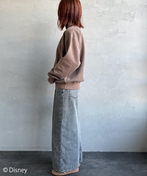 GOOD ROCK SPEED（グッドロックスピード）の「[GOOD ROCK SPEED/グッドロックスピード] 別注 MICKEY MOUSE / フロッキープリントスウェット / ディズニー（スウェット・レディース・ブラウン・M/XL/L）」の19枚目の写真