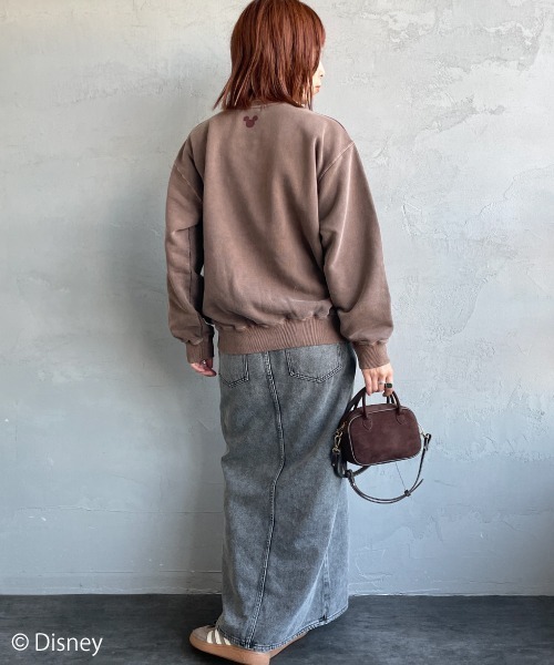 GOOD ROCK SPEED（グッドロックスピード）の「[GOOD ROCK SPEED/グッドロックスピード] 別注 MICKEY MOUSE / フロッキープリントスウェット / ディズニー（スウェット・レディース・ブラウン・M/XL/L）」の20枚目の写真