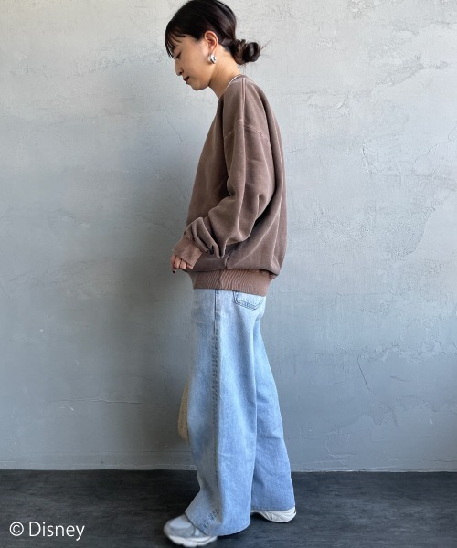 GOOD ROCK SPEED（グッドロックスピード）の「[GOOD ROCK SPEED/グッドロックスピード] 別注 MICKEY MOUSE / フロッキープリントスウェット / ディズニー（スウェット・レディース・ブラウン・M/XL/L）」の10枚目の写真