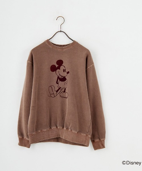 GOOD ROCK SPEED（グッドロックスピード）の「[GOOD ROCK SPEED/グッドロックスピード] 別注 MICKEY MOUSE / フロッキープリントスウェット / ディズニー（スウェット・レディース・ブラウン・M/XL/L）」の22枚目の写真