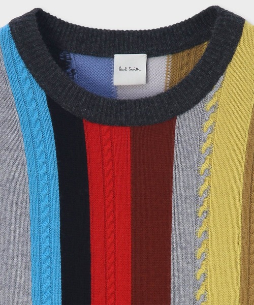 Paul Smith（ポールスミス）の「"Bold Signature Stripe" ニット / 253404 546Z（ニット/セーター・メンズ・マルチ・SMALL/MEDIUM/LARGE）」の2枚目の写真