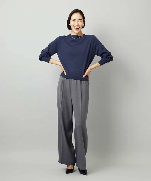 MICHEL KLEIN(ミッシェル・クラン)の「ホールガーメント(R)ボトルネックニット(ニット/セーター・レディース・カリビアンブルー/ネイビー/パープル・38)」の13枚目の写真