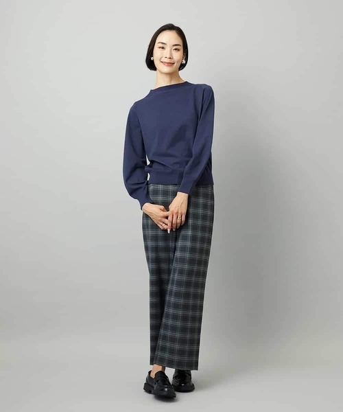 MICHEL KLEIN(ミッシェル・クラン)の「ホールガーメント(R)ボトルネックニット(ニット/セーター・レディース・カリビアンブルー/ネイビー/パープル・38)」の14枚目の写真