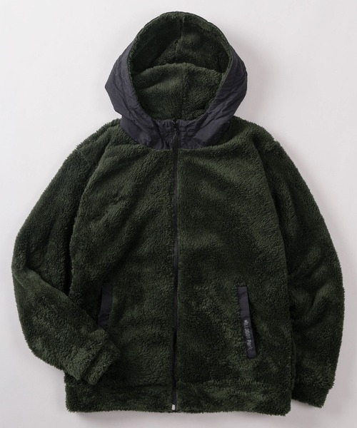 LOGOS（ロゴス）の「【71】【LOGOS PARK/ロゴス パーク】ワンポイントロゴ フード切替 フリースジャケット（ブルゾン・メンズ・ワイン/カーキ/ネイビー/ブラック・M/L/XL）」の3枚目の写真