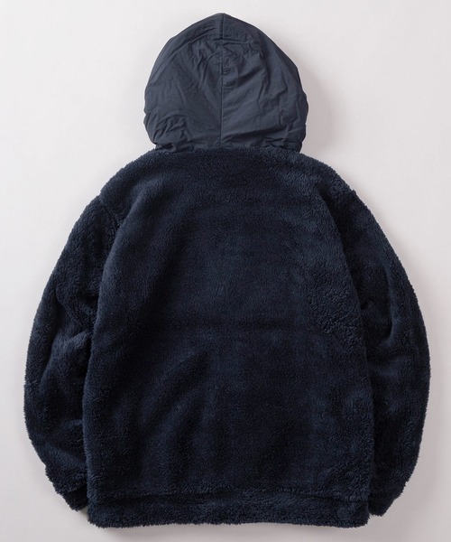 LOGOS（ロゴス）の「【71】【LOGOS PARK/ロゴス パーク】ワンポイントロゴ フード切替 フリースジャケット（ブルゾン・メンズ・ワイン/カーキ/ネイビー/ブラック・M/L/XL）」の5枚目の写真