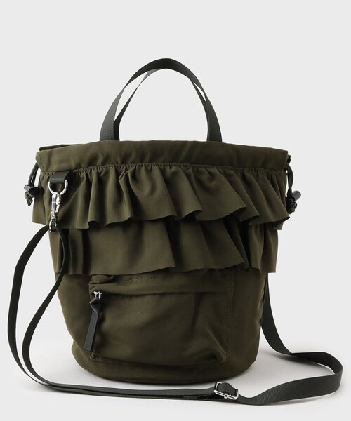 GALLEST（ギャレスト）の「フリルドロストショルダーバッグ（ショルダーバッグ・レディース・ブラック/ダークオリーブ・00）」の4枚目の写真