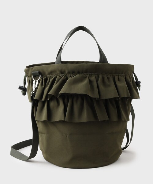 GALLEST（ギャレスト）の「フリルドロストショルダーバッグ（ショルダーバッグ・レディース・ブラック/ダークオリーブ・00）」の6枚目の写真