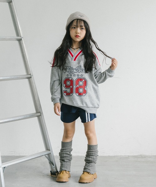 URBAN CHERRY（アーバンチェリー）の「【U.TRACK/ユードットトラック】ラインツーティアフリルショートパンツ（スカート・キッズ・グレー/ブラック/ネイビー・110cm/120cm/130cm/140cm/150cm）」の7枚目の写真