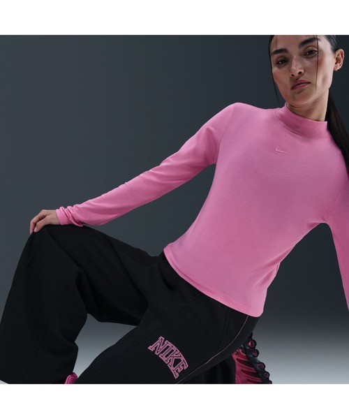 NIKE（ナイキ）の「ナイキ NIKE ナイキ  NSW PHNX フリース ロゴ ワイド LE（その他パンツ・レディース・ブラック/バーガンディー・S/M/L）」の5枚目の写真