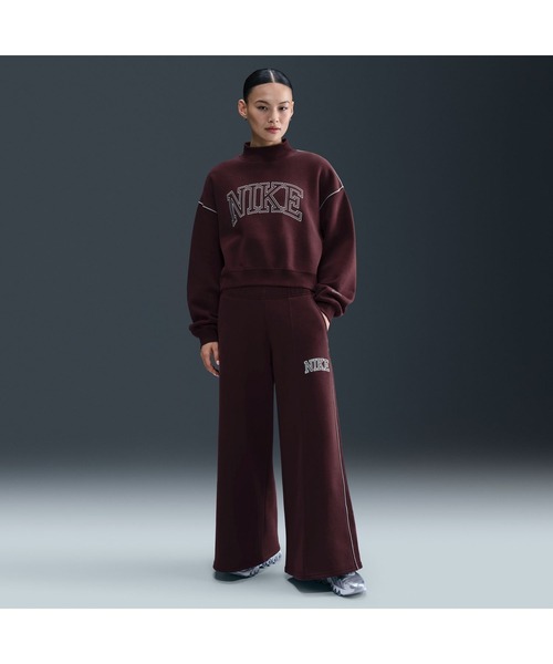 NIKE（ナイキ）の「ナイキ NIKE ナイキ  NSW PHNX フリース ロゴ ワイド LE（その他パンツ・レディース・ブラック/バーガンディー・S/M/L）」の8枚目の写真