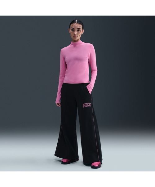 NIKE（ナイキ）の「ナイキ NIKE ナイキ  NSW PHNX フリース ロゴ ワイド LE（その他パンツ・レディース・ブラック/バーガンディー・S/M/L）」の3枚目の写真