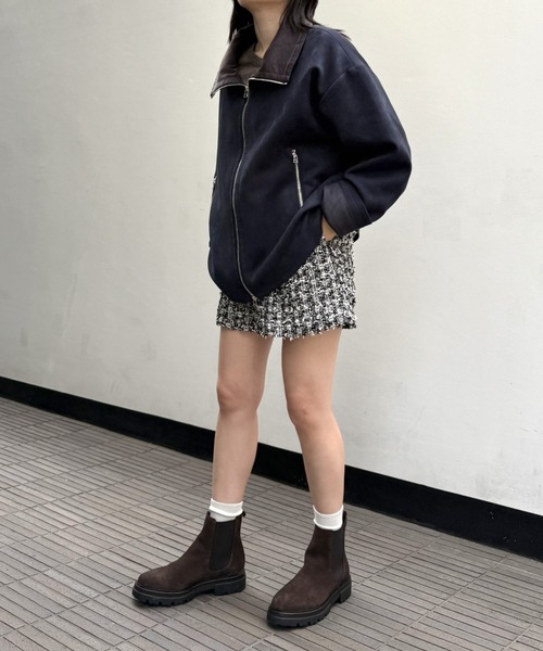 LOVELESS（ラブレス）の「スエードライクスタンドネックブルゾン（ブルゾン・メンズ・ブラック/ネイビー/ベージュ系その他4・L/M）」の5枚目の写真